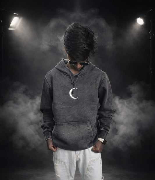 KOKUSHIBO-Printed Acid Wash Hoodie