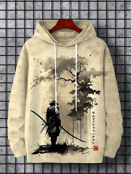 samurai worrier Printed hoddie